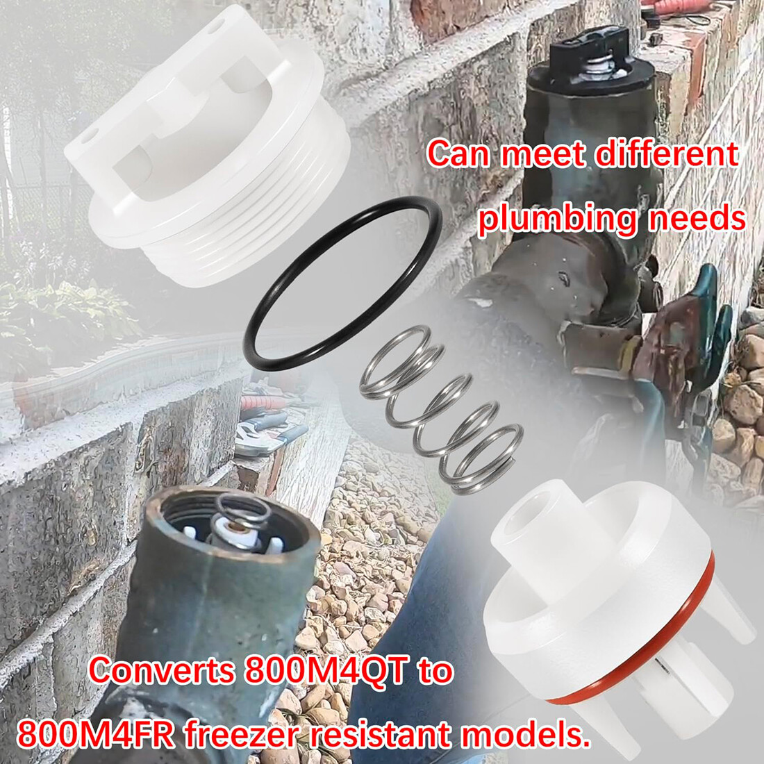 For Watts 0887726 800M4QT 800M4FR 1/2in 3/4in Freeze Resistant Retrofit Vent Kit
