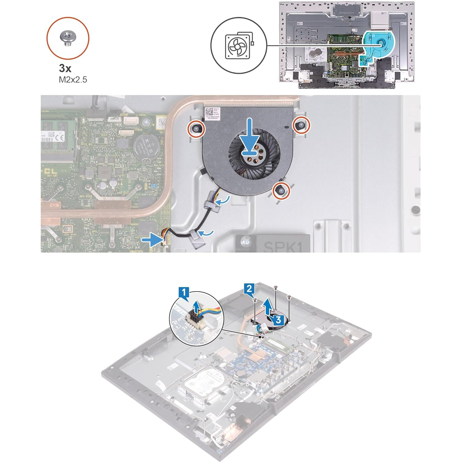 CPU Cooling Fan 1TMP6 01TMP6 Replacement for Dell Inspiron 27 7700 7790 AIO 24-5