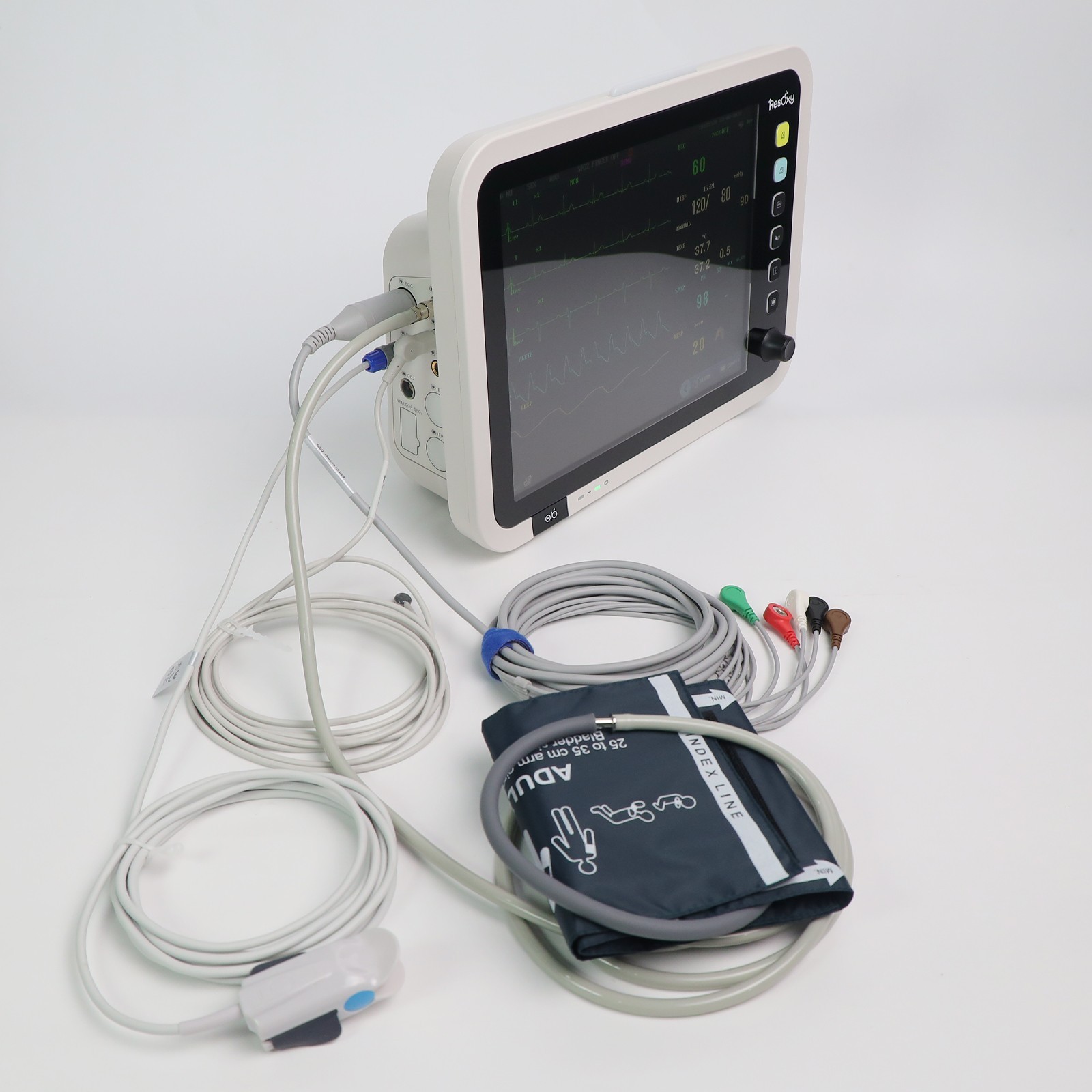 12-Inch Patient Vital Signs Monitor Multi-Parameter ECG/NIBP/TEMP/RESP/SPO2/PR