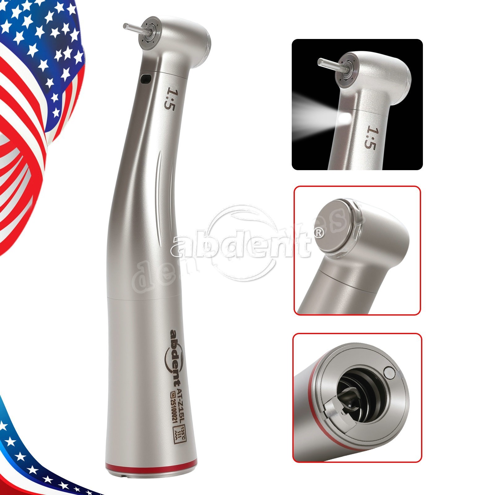 Dental 1:5 LED Fiber Optic Increasing Contra Angle NSK Style CE FDA