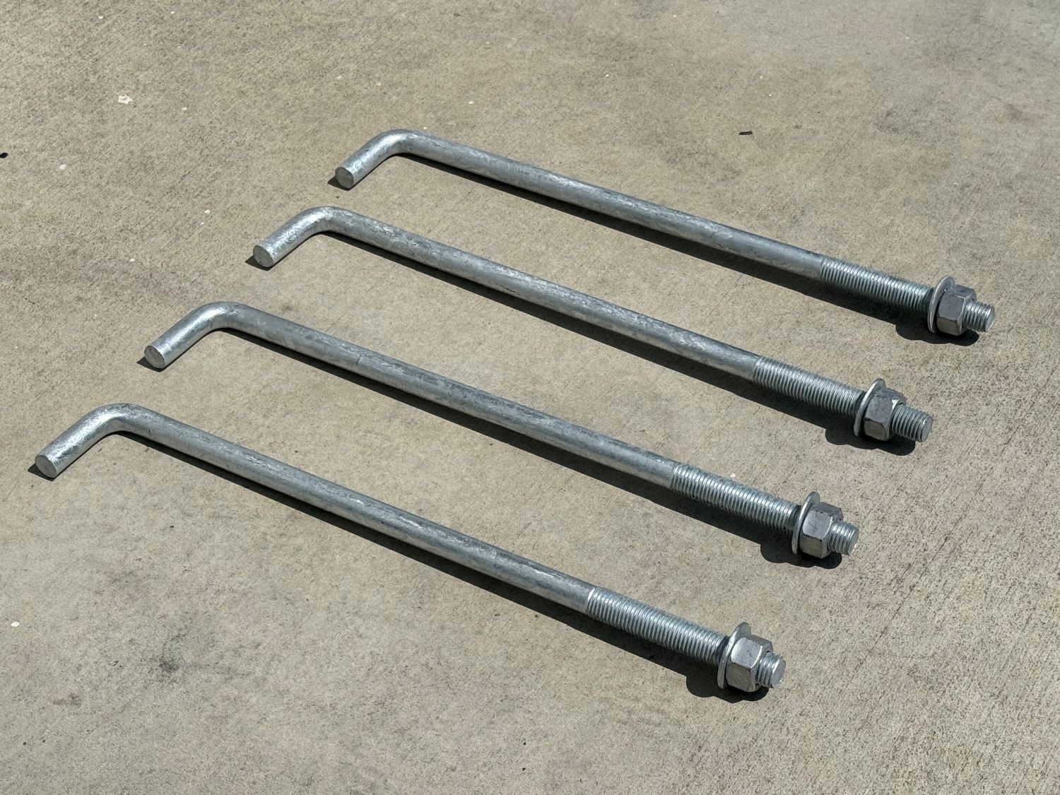 Sandbaggy 1″ x 24″ Threaded Concrete Anchor L-Bolts – Hot Dipped Galvanized