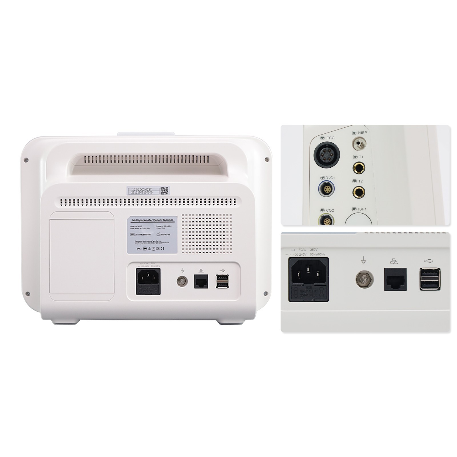 12-Inch Patient Vital Signs Monitor Multi-Parameter ECG/NIBP/TEMP/RESP/SPO2/PR