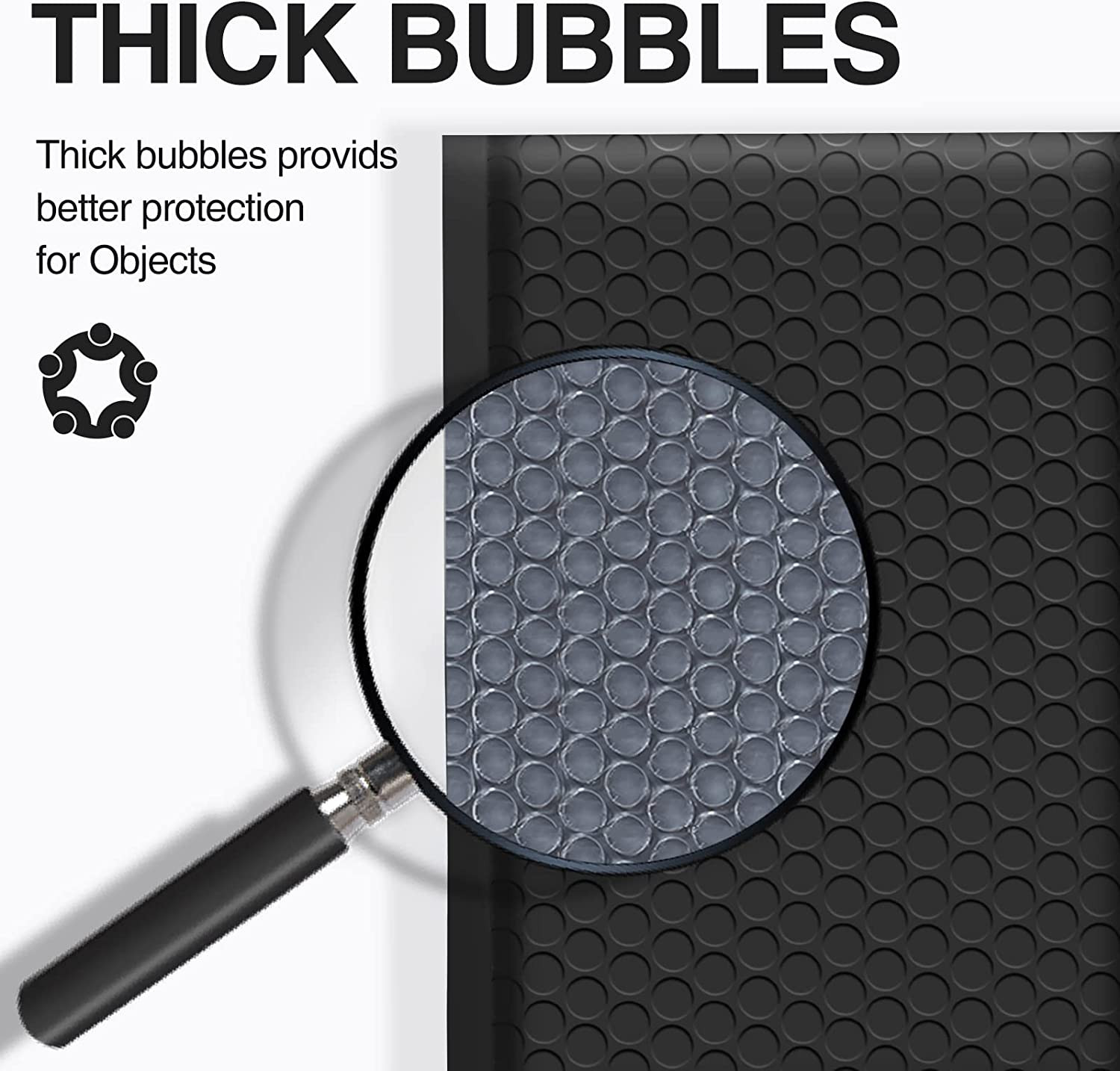 50 Black Bubble Mailers, 4X8 Inch Poly Padded Envelopes for Small Business