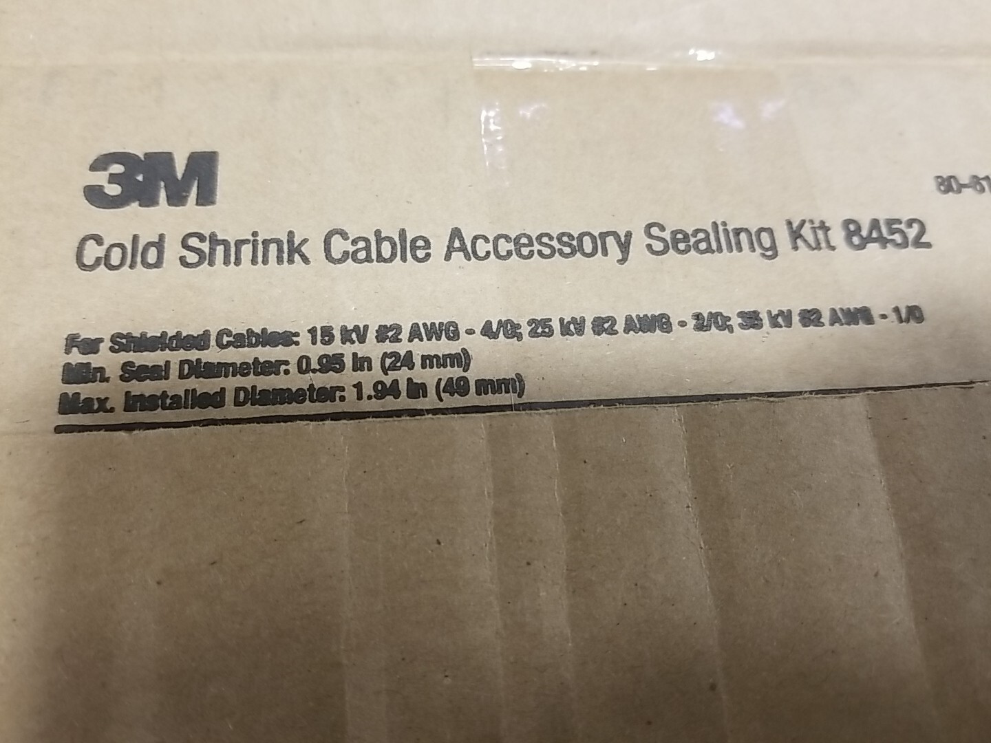 New In Sealed Plastic Bag 3M Cold Shrink 8452 Cable Accessory Sealing