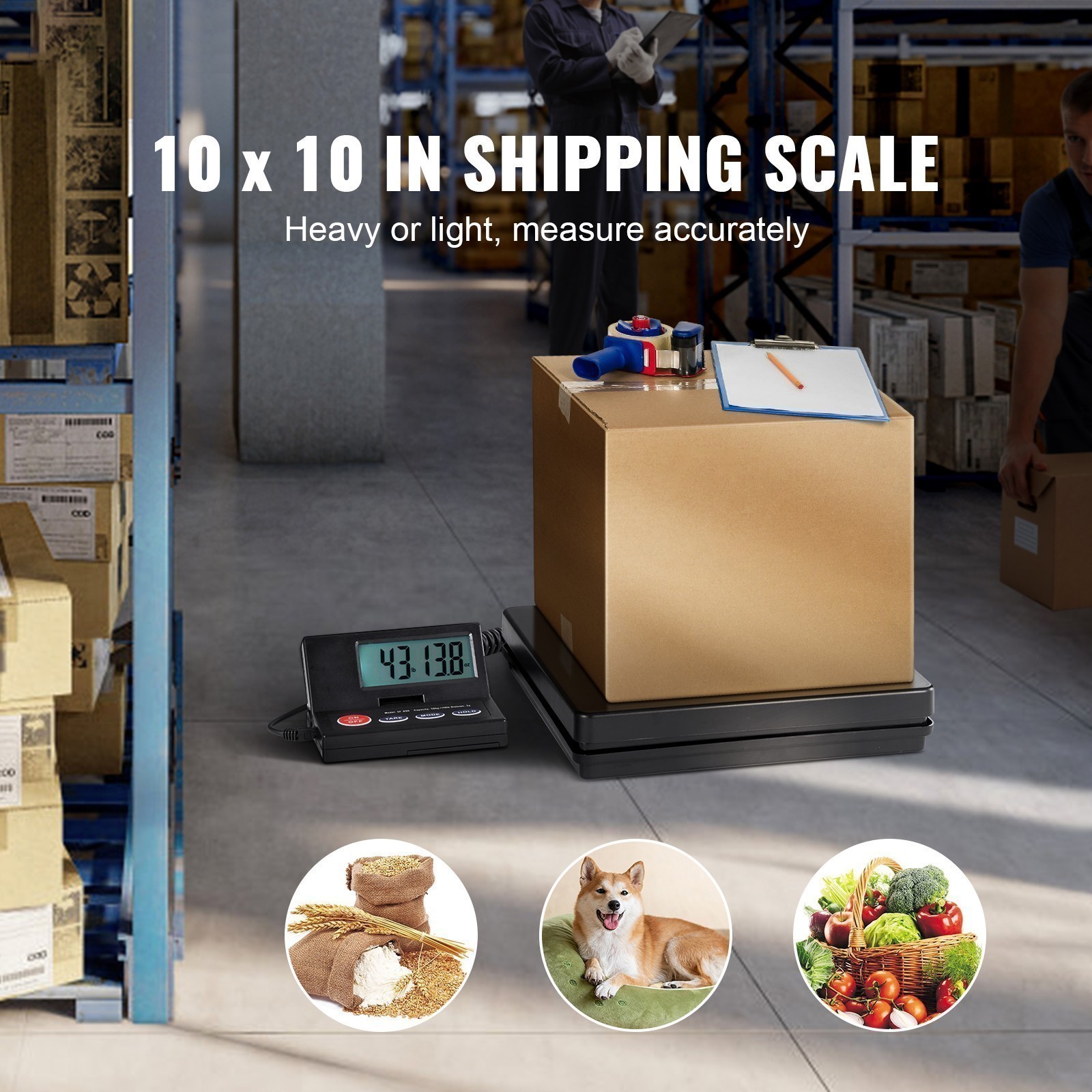 Shipping Scale Digital Postal Scale 110 lbs x 0.07 oz. AC/DC Package LCD New