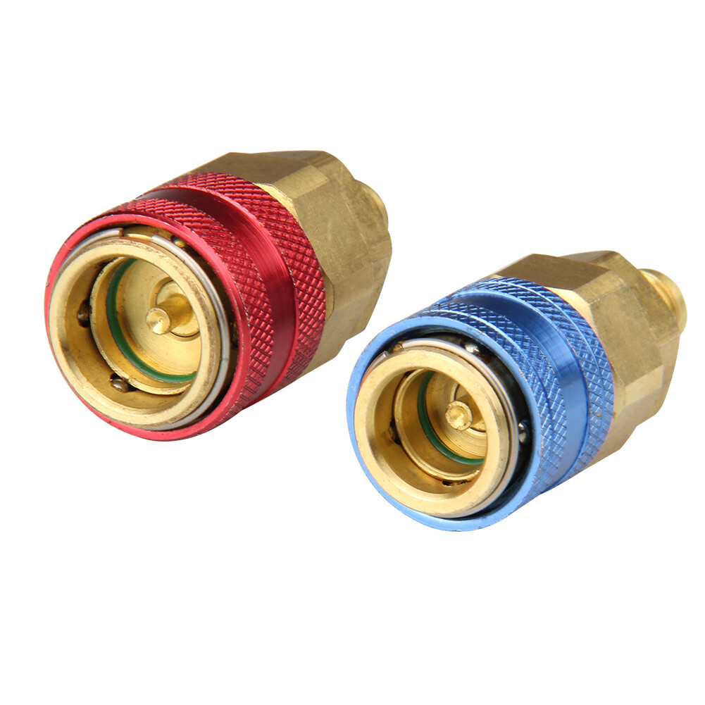 2X NEW Quick Connector Adapter Coupler Auto AC Manifold Gauge Low & High HVAC US