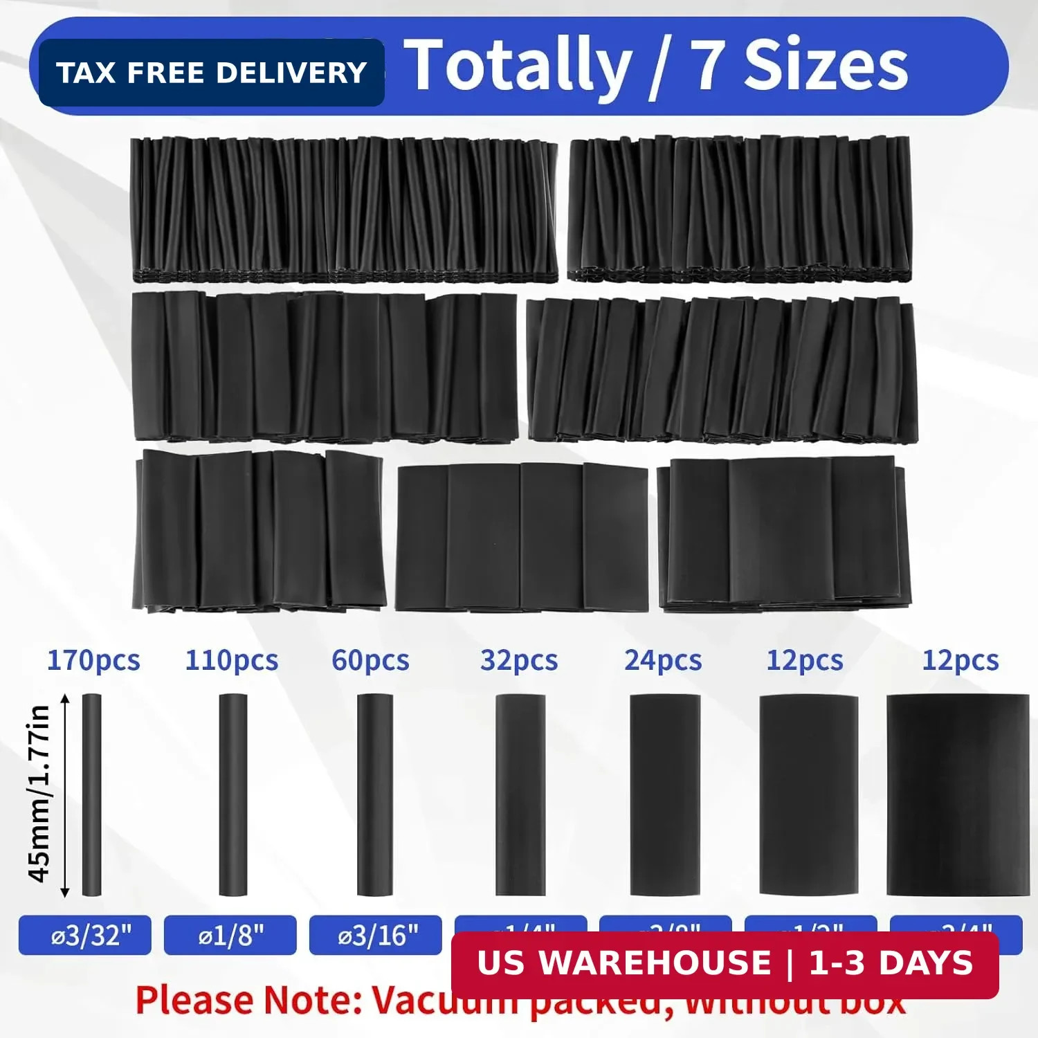 420 pcs Heat Shrink Tubing Kit, 3:1 Ratio Adhesive Lined, 7 Sizes Marine Wire Sh