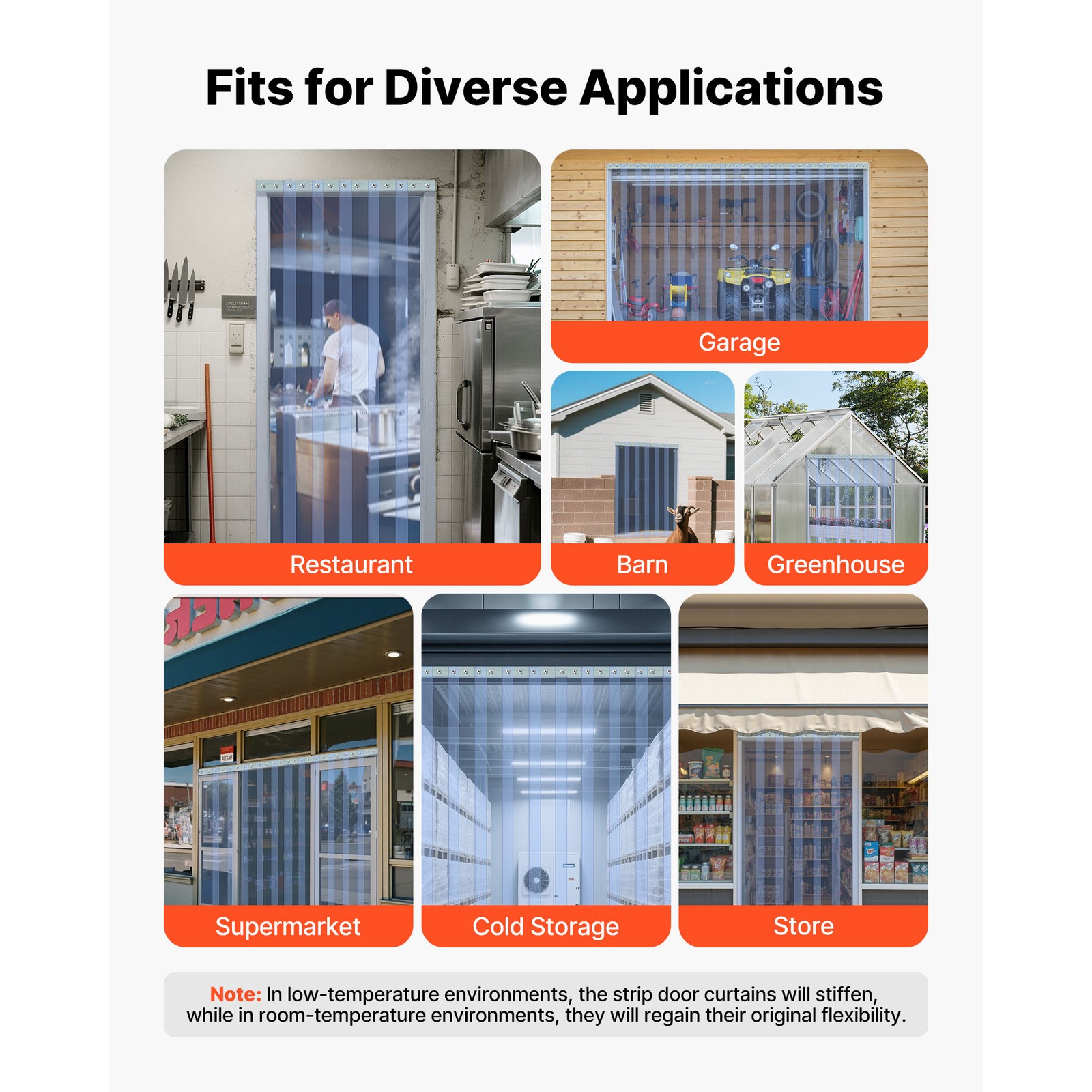 Uimoso PVC Strip Curtain 101 ft x 12 in Thermal Insulating Plastic Door Cover