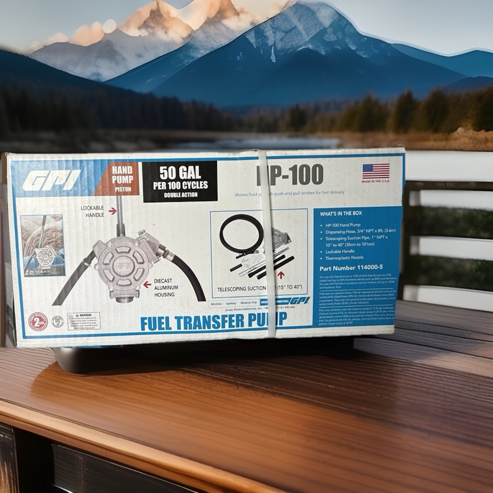 HP-100 GPI 114000-5 Fuel Transfer Hand Pump 50 gal/100 strokes 1″ FNPT Inlet NEW