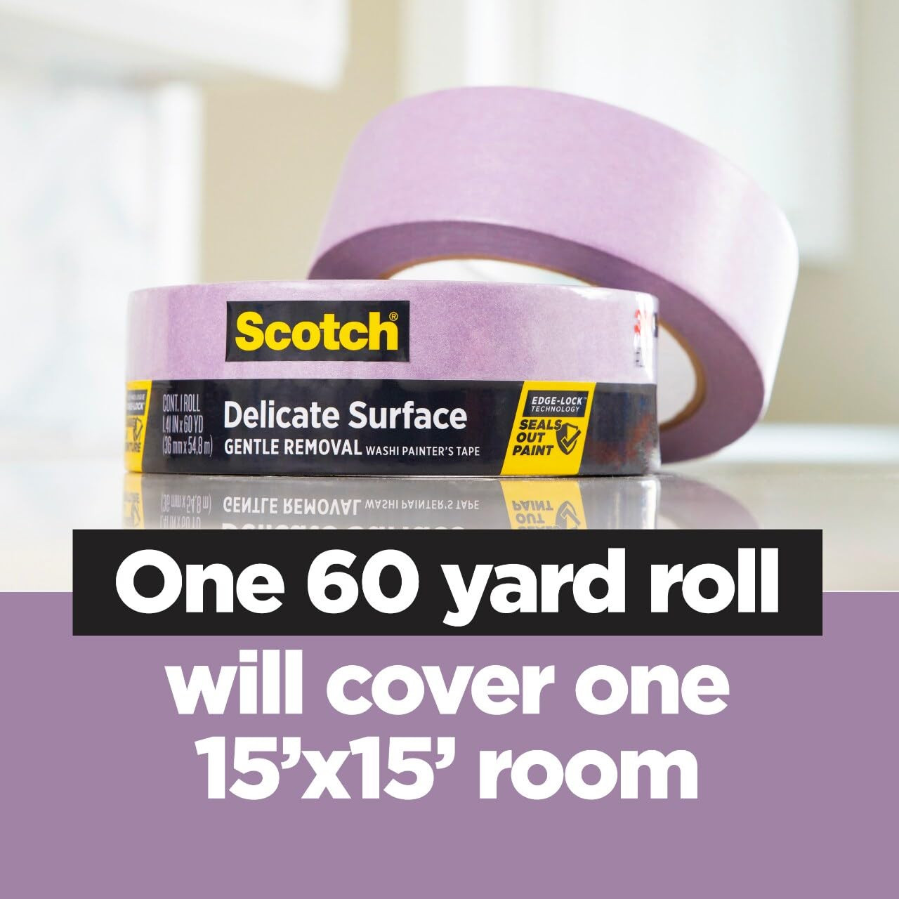 Delicate Surface Painter’S Tape, Purple, Masking Tape Protects Delicate Surfaces