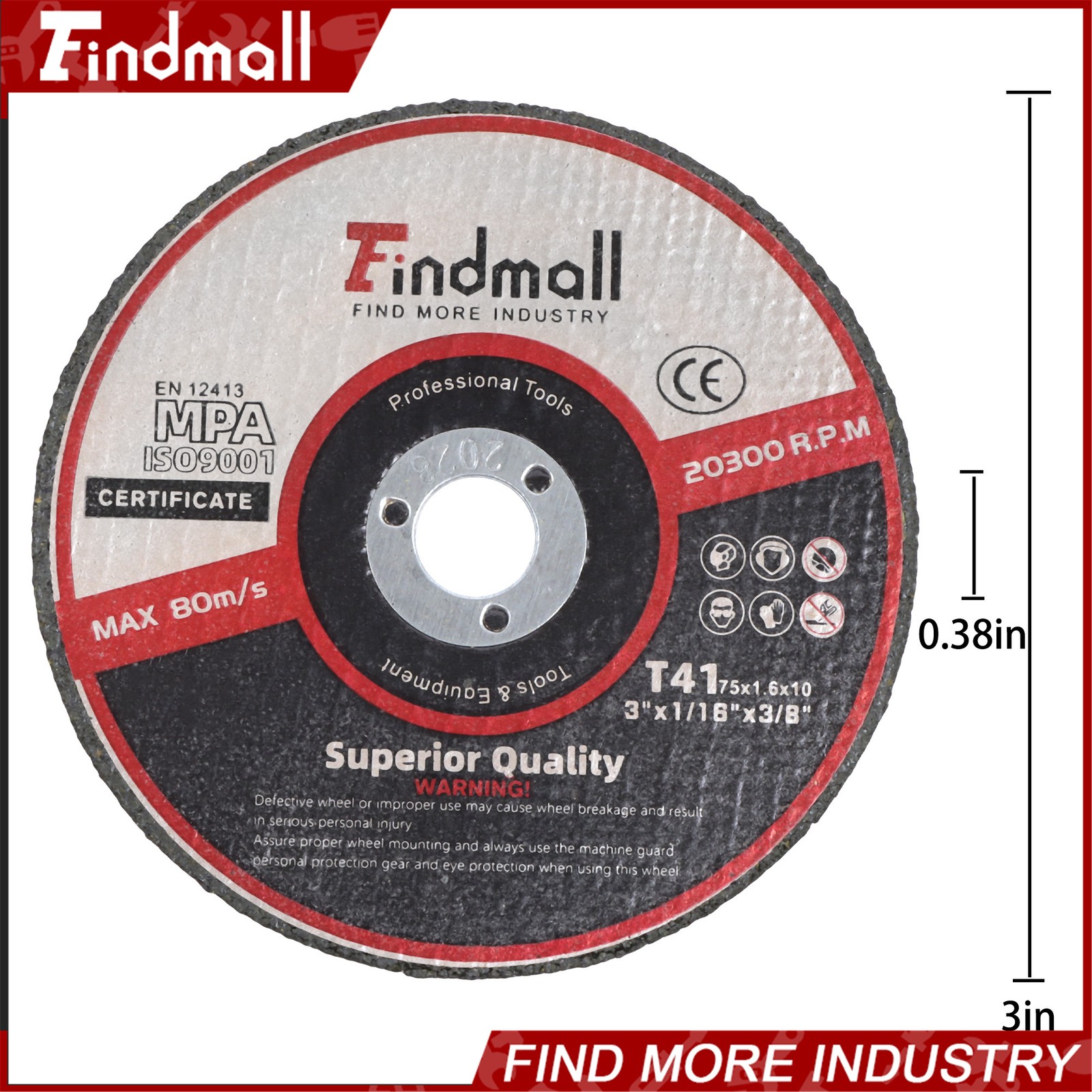 Findmall 25 Pack Cut Off Wheels 3″ x 1/32″ x 3/8″ Cutting Discs for Die Grinder