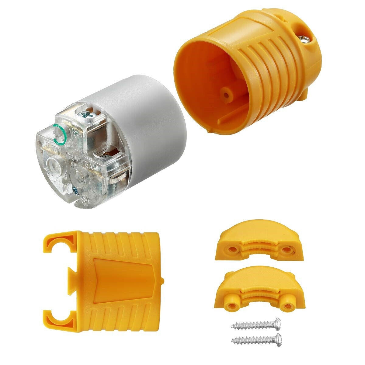 Male & Female Extension Cord End Plugs 15Amp 125V Electrical Connectors 3 Wires