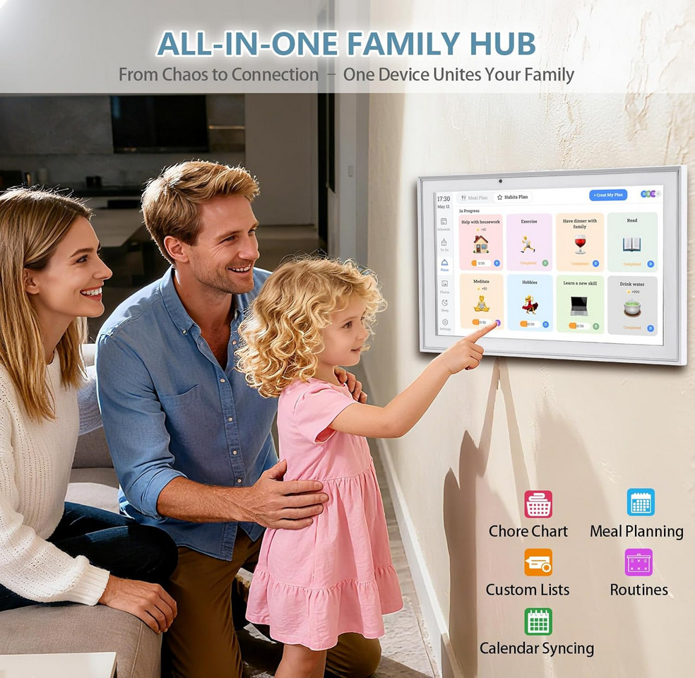 Smart Digital Calendar & Chore Chart, 1920 * 1080P Full HD Touchscreen 10.1 inch