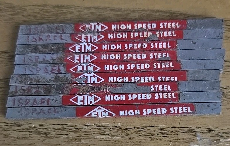Lot of 9 ETM High Speed Steel HSS Lathe Cutter Tool Bits NOS Israel Vintage