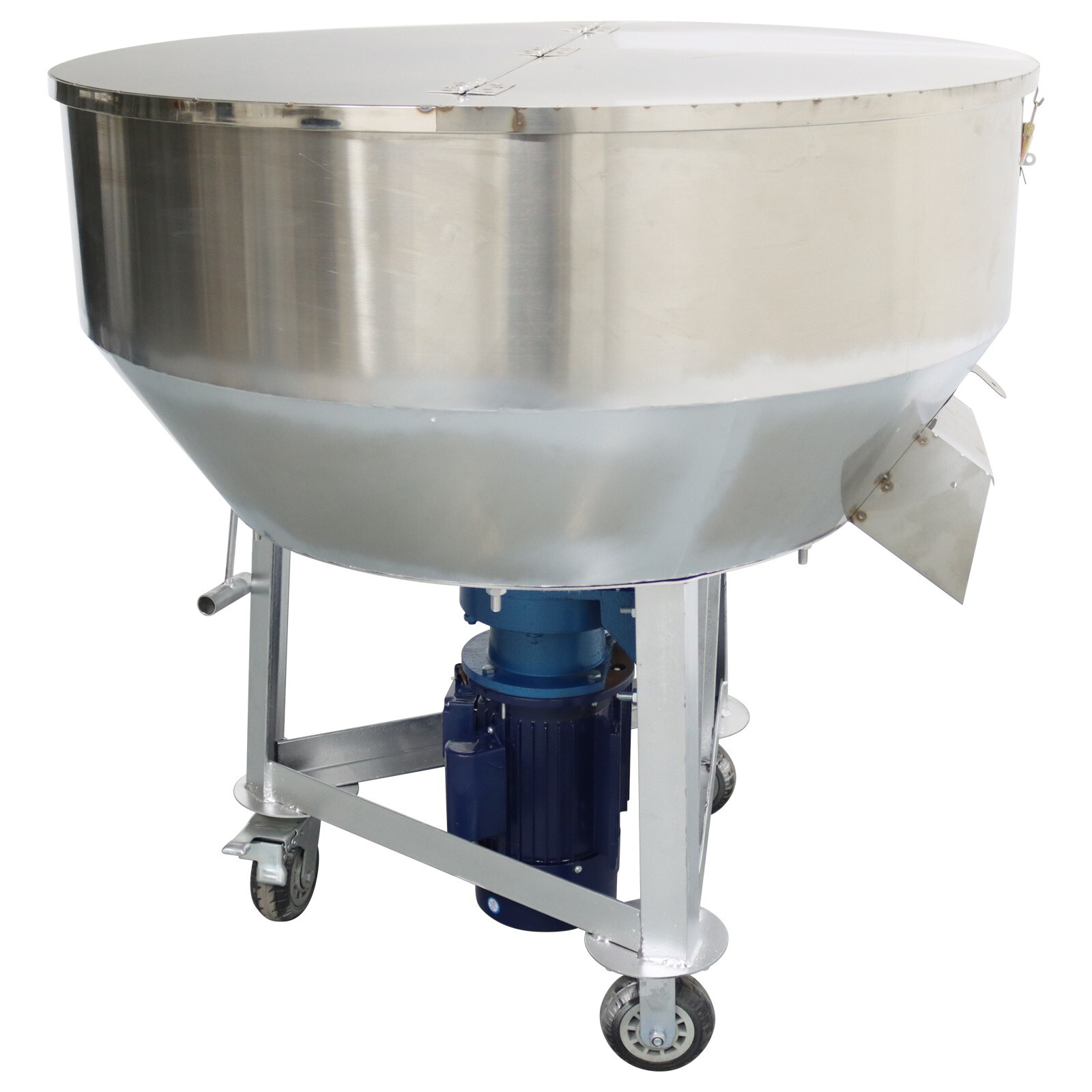 200KG/440LBS Stainless Feed Mixer Granular Plastic Mixer Machine W/Wheel 220V