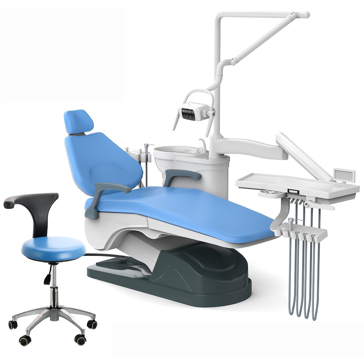 110V Dental Unit Chair Computer Controlled DC Motor PU Leather & Stool CE FDA