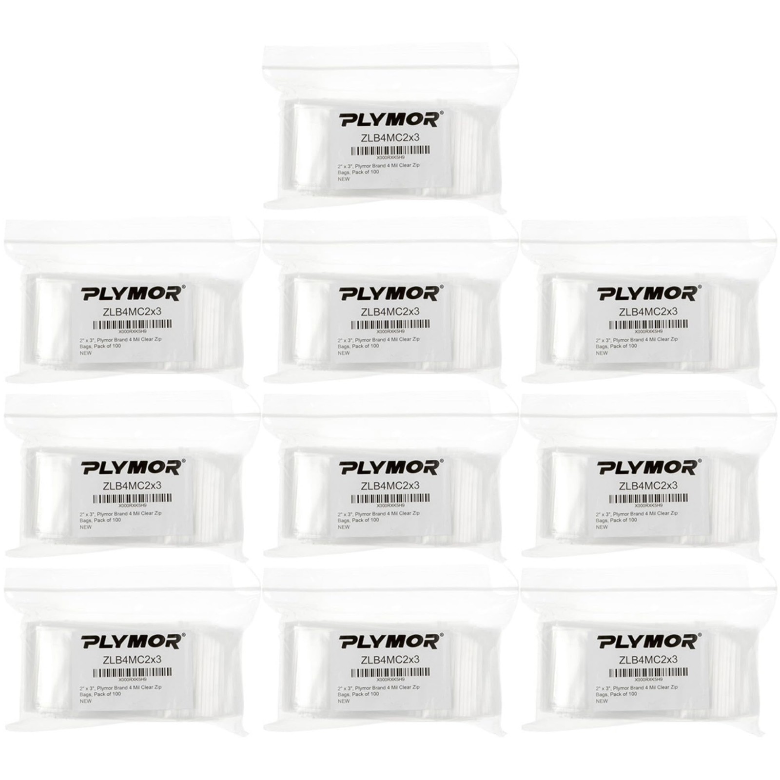 2″ x 3″ (Case of 1,000), 4 Mil Heavy Duty Plastic Reclosable Zipper Bags