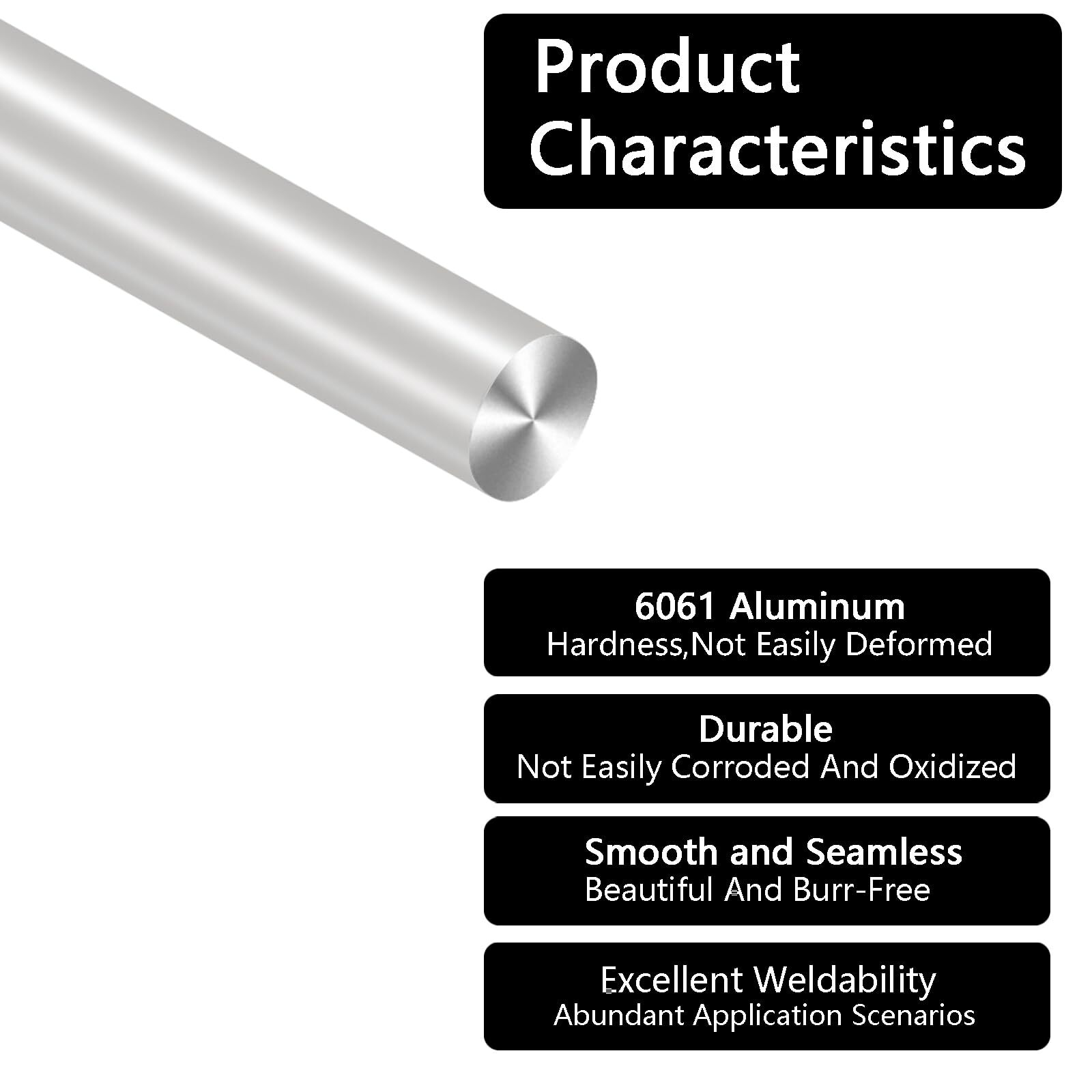 Aluminum Rod 6mm(0.2362″),15Pcs 16 inch Long 1/4 inch(0.25″) Diameter 6061 Alumi