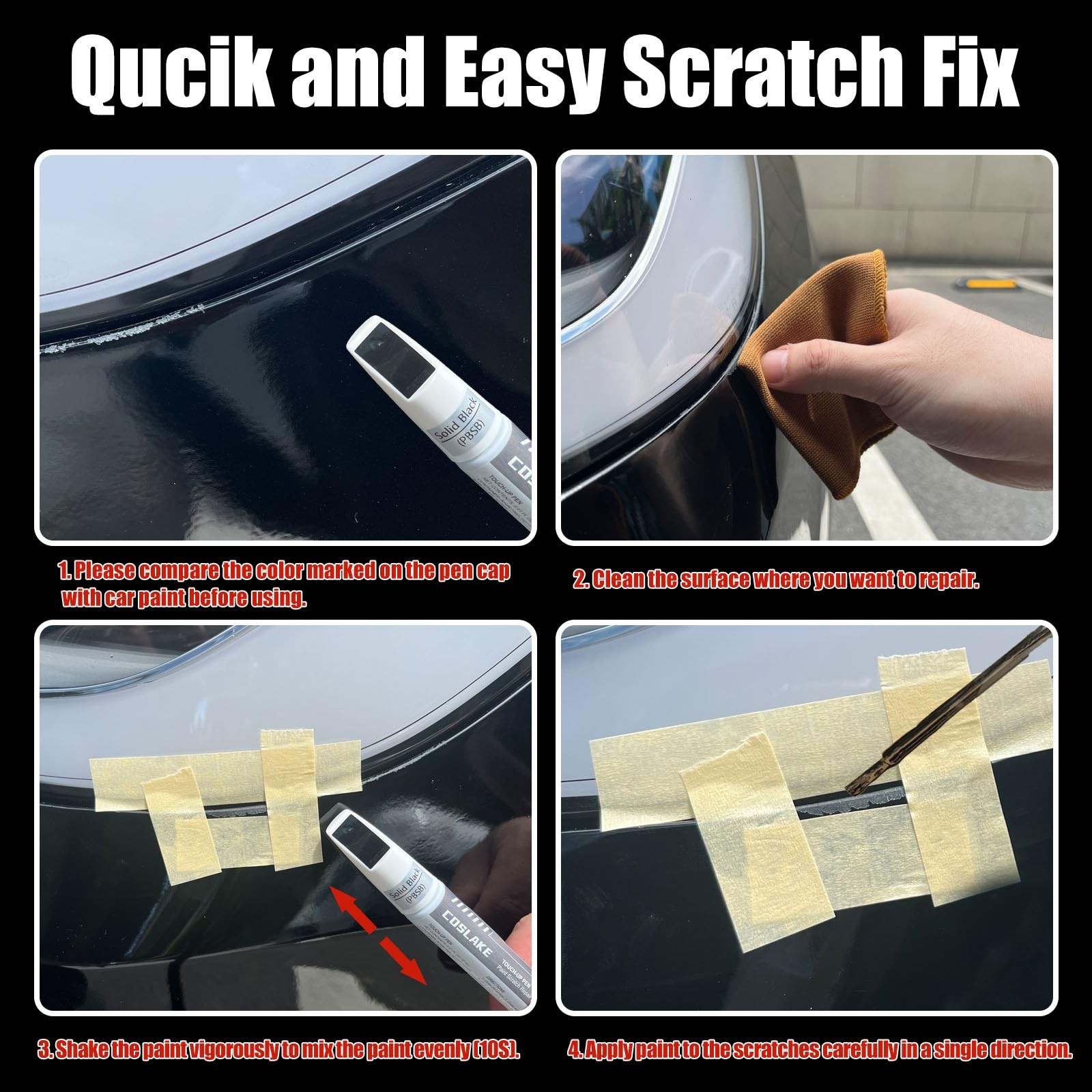 Touch Up Paint(Deep Blue Metallic(PPSB)) for Tesla Model Y/3/S/X, 2 in 1 DIY