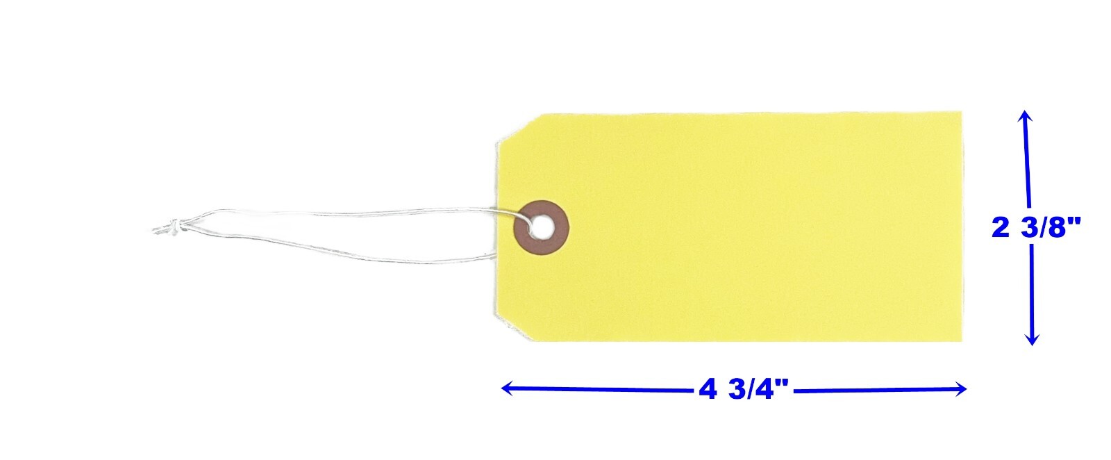 100 of 4 3/4″ x 2 3/8″ Yellow Inventory Tags with ELASTIC Stretchable String