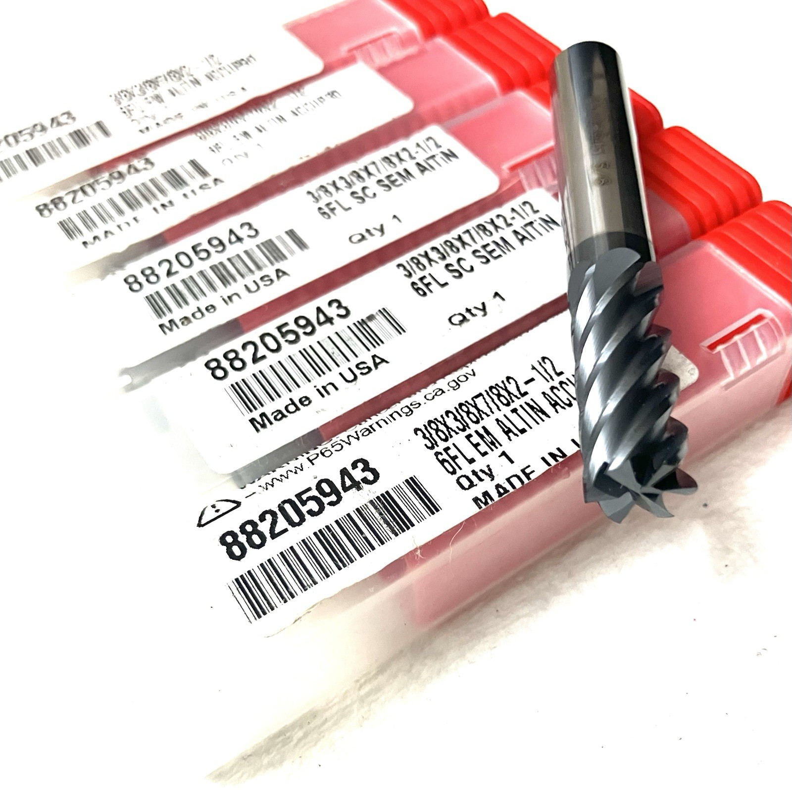 5PC Accupro 88205943 3/8″ 6FL Carbide Square End Mill AlTiN .3750 NEW LOT CNC