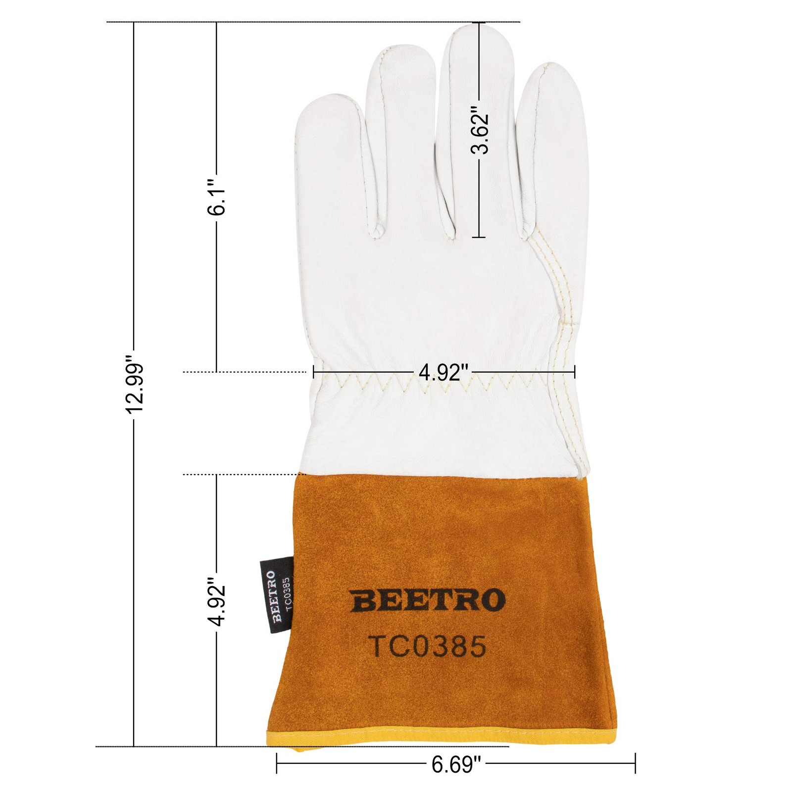 Beetro Working Gloves 12 Pairs Tig Welding Cowhide Split Leather Heat/Fire