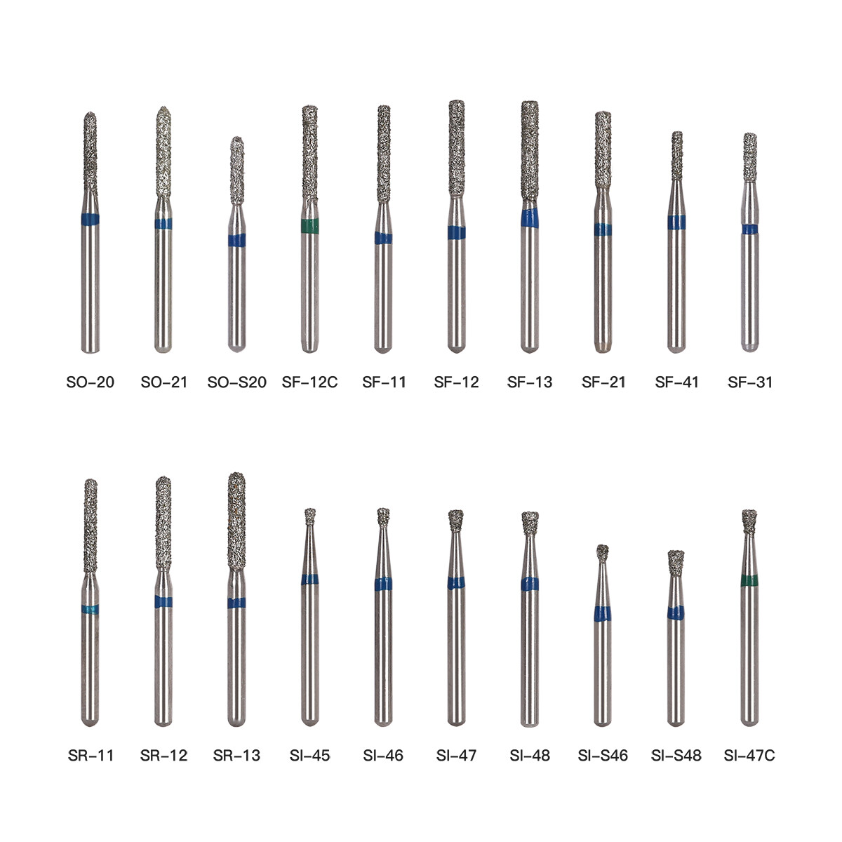 25pcs AZDENT Dental FG Diamond Burs For High Speed Handpiece Friction Grip