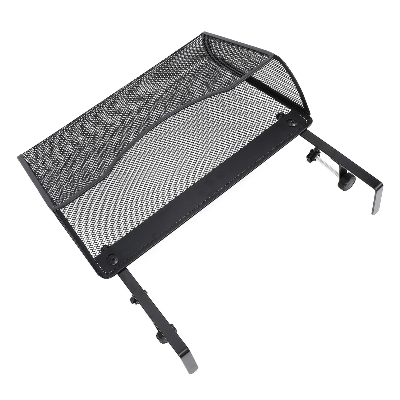 Adjustable Desk Side Storage Organizer Carbon Steel & PP For Office (Black)