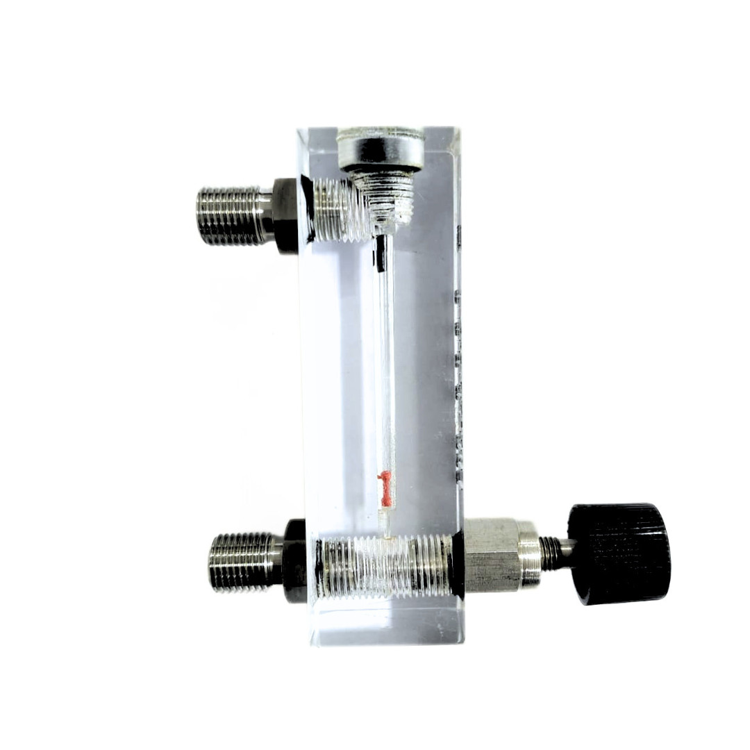 «Ji» Acrylic Tube Rotameter for CO2, 0 – 150 ML/MIN, 1/4″ BSP (M) SS Connection