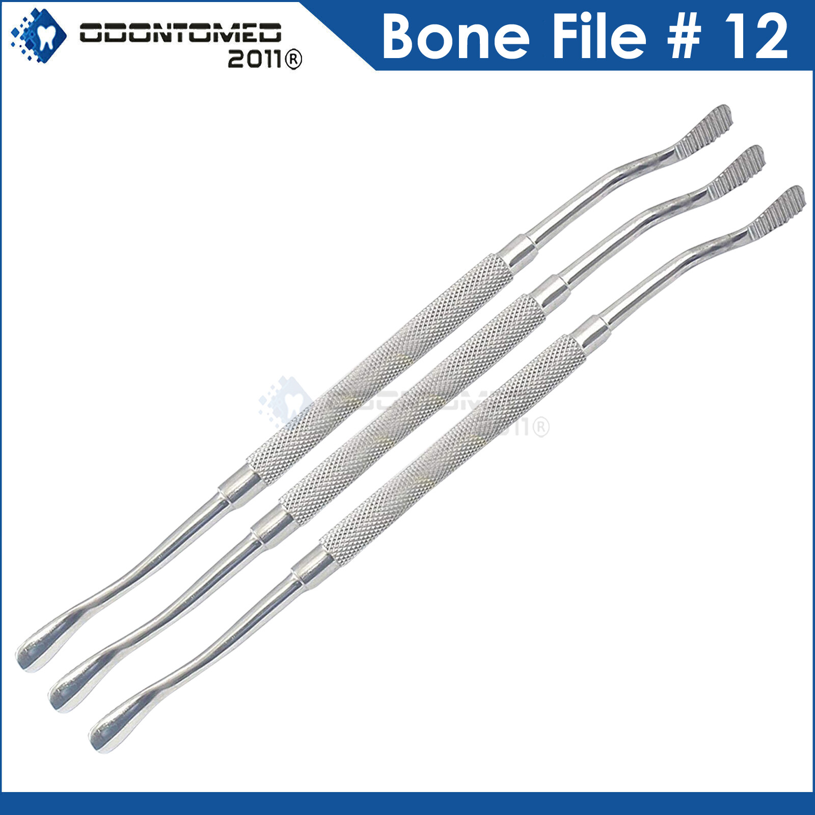 3 Dental Bone File # 12 Double Ended German Quality Medical Surgical Instruments