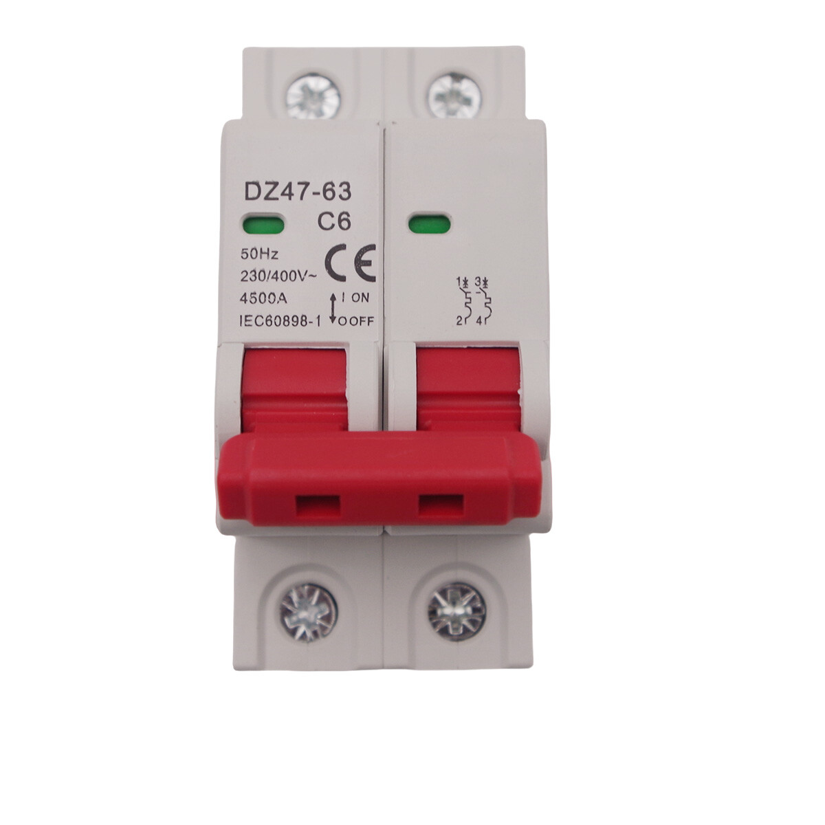 Universal Mini Circuit Breaker AC MCB 2P 4.5kA 6/10/16/25/32/40/50/63A Din Rail