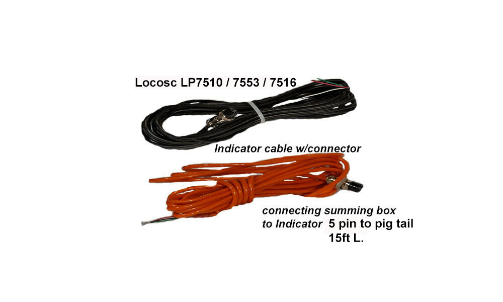 15′ Cable with connector For LP-7510/7553/7516 Locosc indicator, 5 pin