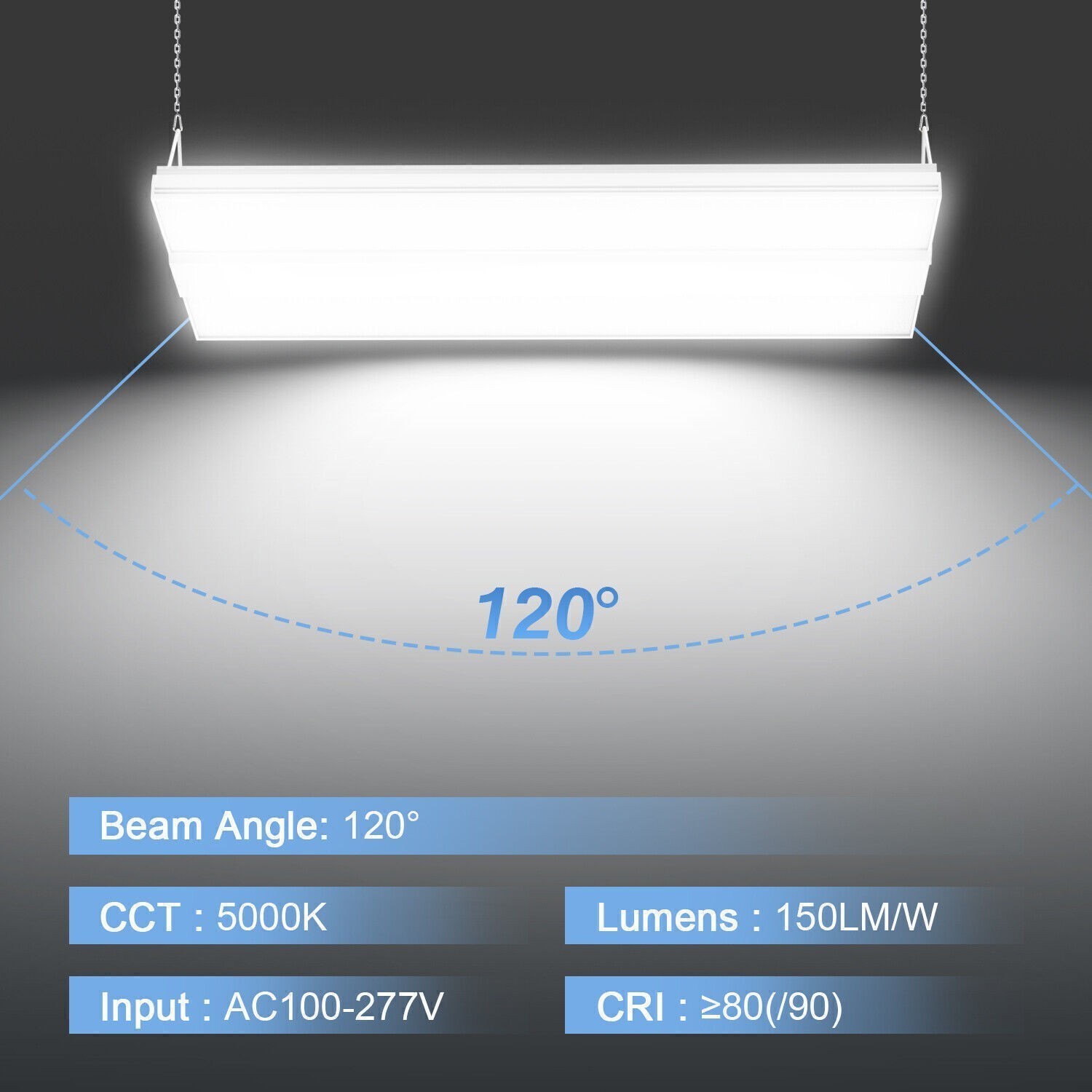 150W LED Linear High Bay Light Commercial Warehouse Factory Shop Light 22,500LM