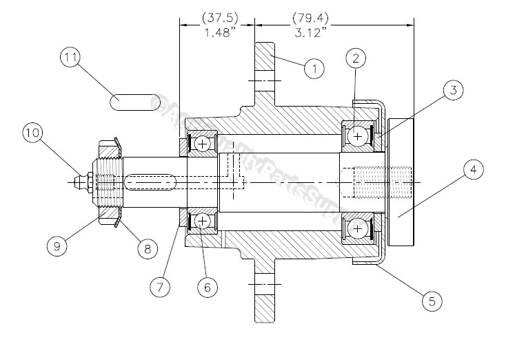 Servis Rhino Finishing Mower FM84 Blade Spindle code 00775271, P/N 01-282