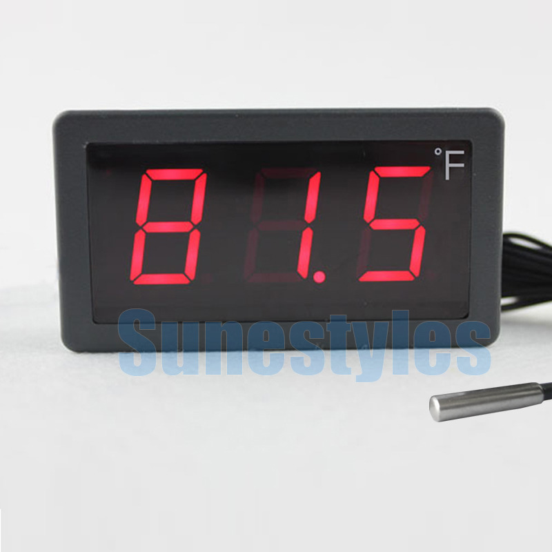 Large LCD Digital Thermometer Temperature Auto Car Meter Gauge Probe DC 12V F