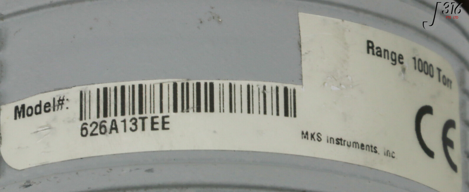 T406 MKS BARATRON PRESSURE TRANSDUCER, TYPE 626, 1000 TORR 626A13TEE