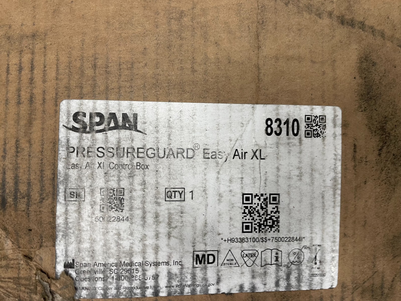 SPAN-AMERICA PRESSURE GUARD EASY AIR XL CONTROL UNIT 8310
