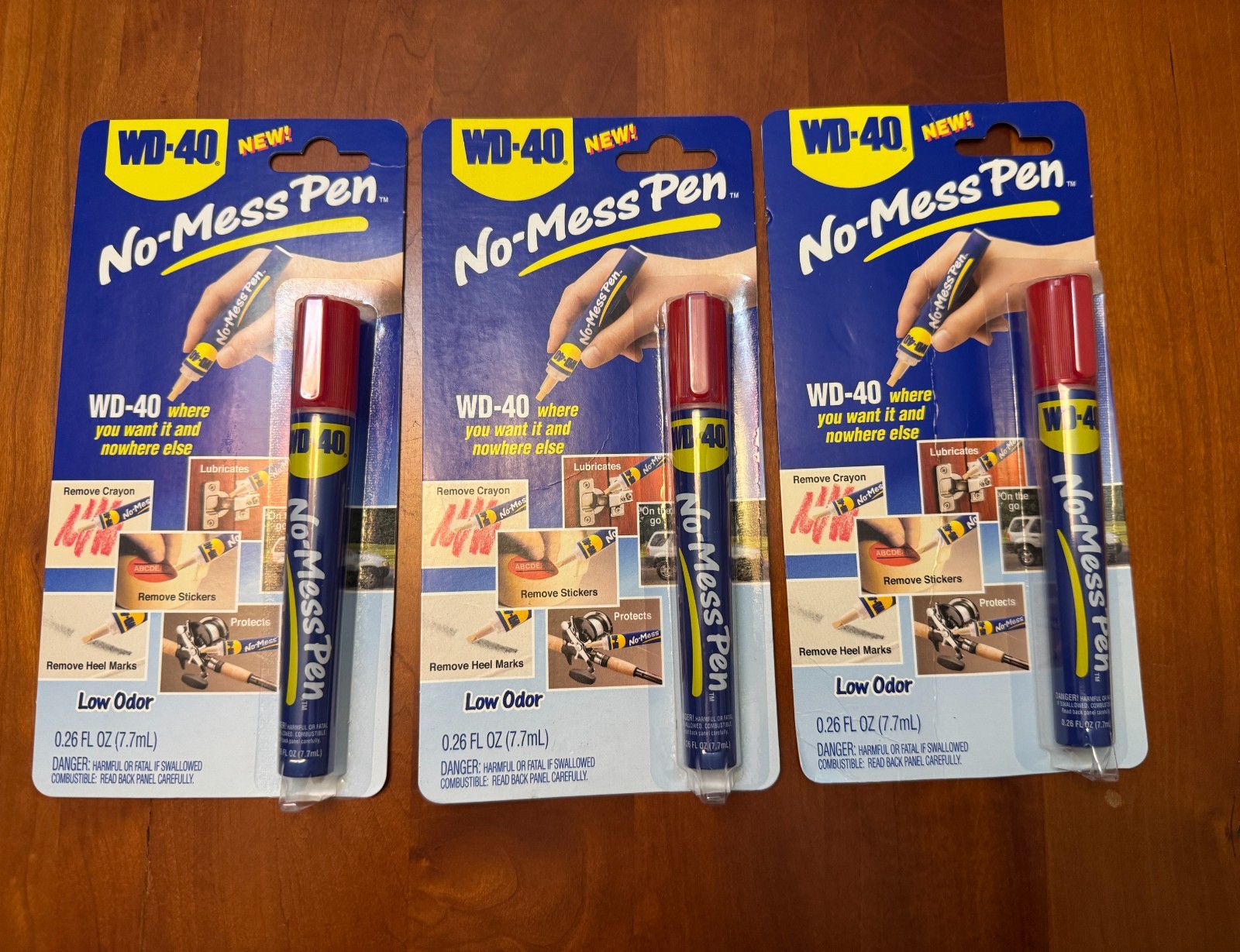 WD-40 No Mess Pen Lubricates Protects Removes 0.26 oz Low Odor Lot of 3!