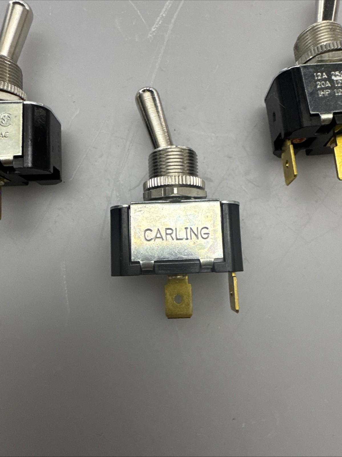 Lot of 3 ON-OFF Toggle switch SPST Carling 12A/20A-120V/20V 1HP