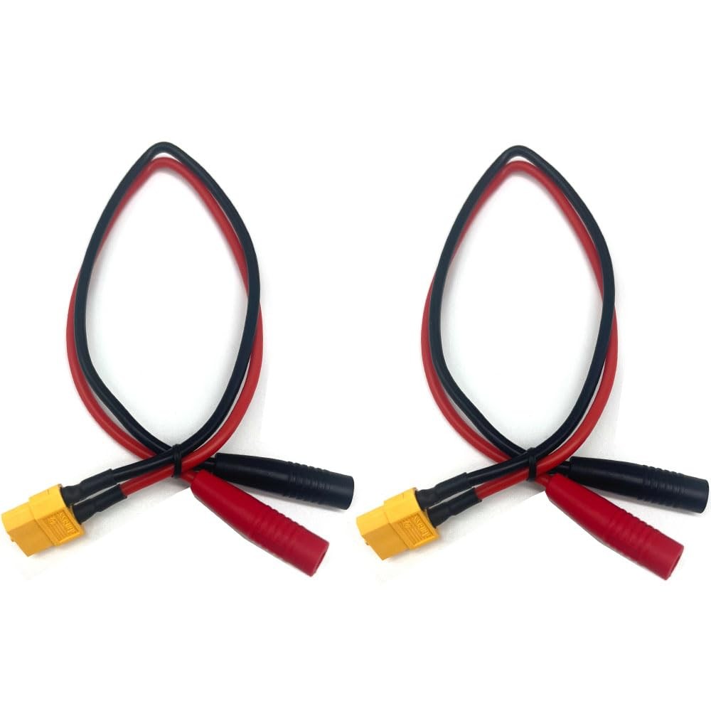 2Pcs XT60 Female to 4mm Banana Bullet Female Connector Adapter Cable 14awg 30…