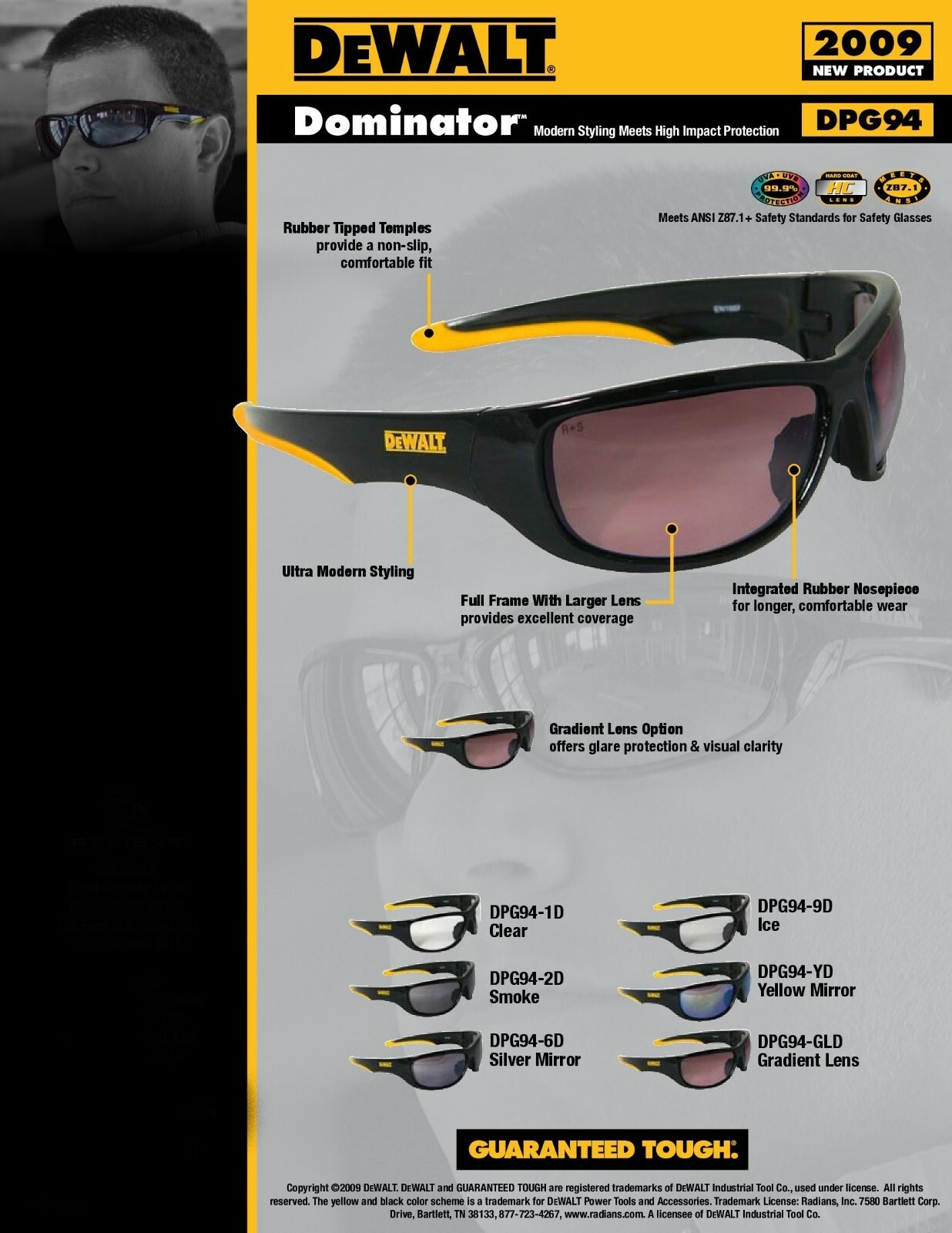 DeWalt MIRROR GRAY Safety Glasses Sport Work Eyewear UV Sunglasses ANSI Z87+