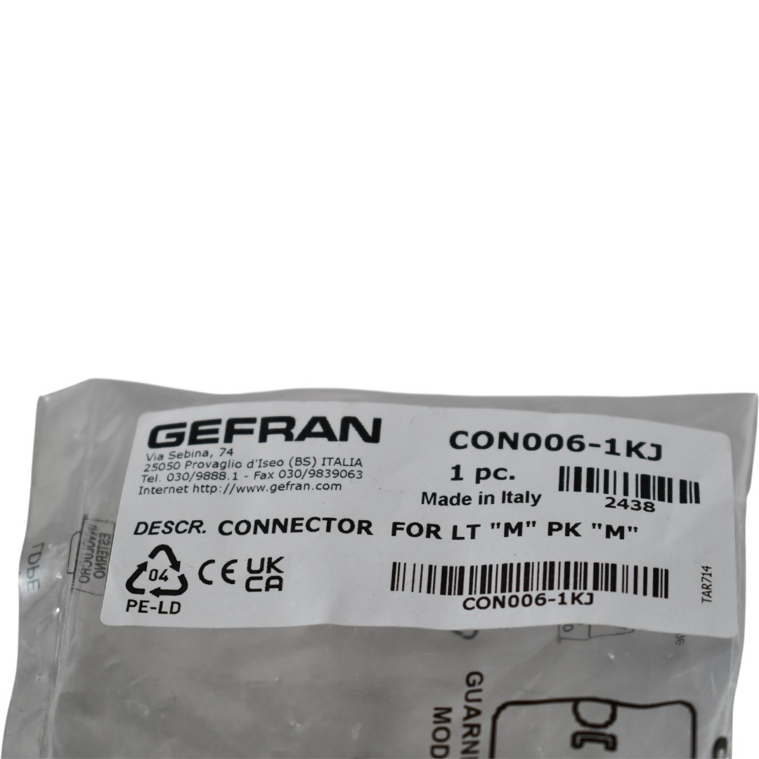 NEW GEFRAN CON006-1KJ CONNECTOR FOR LT M PK M DIN 43650 FORM A