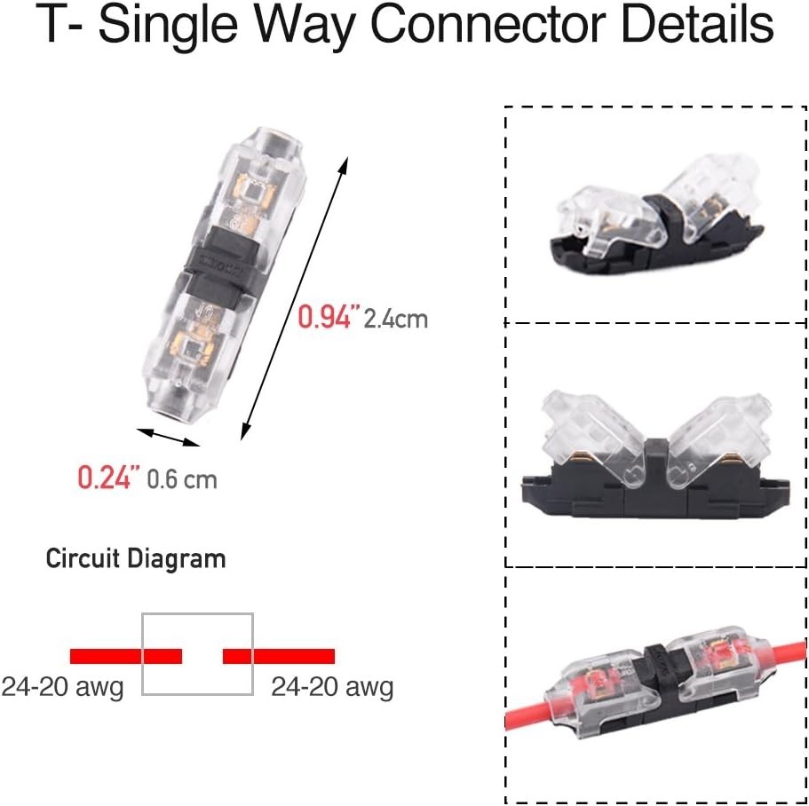 16 Pack Low Voltage Wire Tap Connectors – Durable Copper & Plastic Insulation