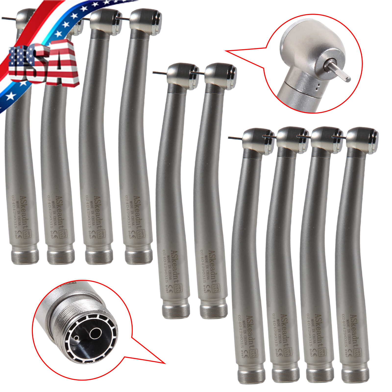 10 NSK PANA MAX Style Dental High Speed Handpiece Turbine 2 Holes Borden