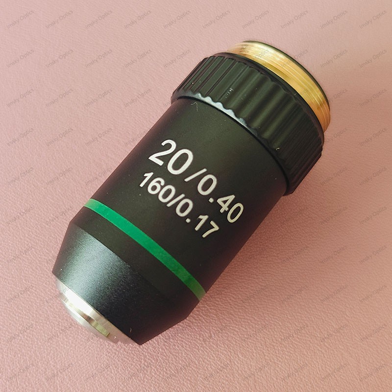 4X 10X 20X 40X 60X 100X Achromatic Objective Lens 195 mm Conjugate Distance Tube