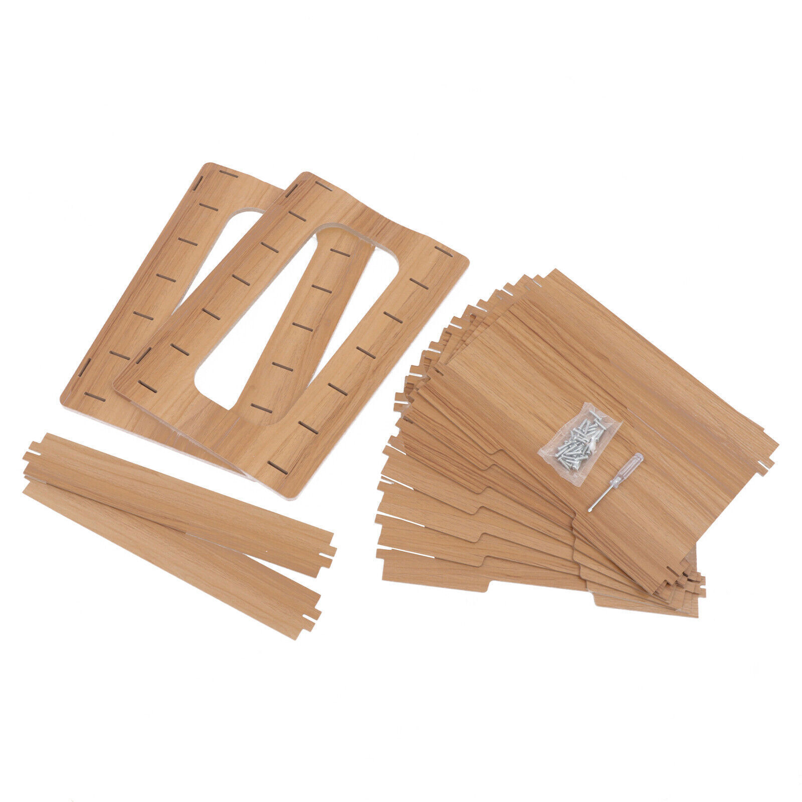 7 Tier Wood Desktop Paper Organizer File Document Storage Shelf for Home Office