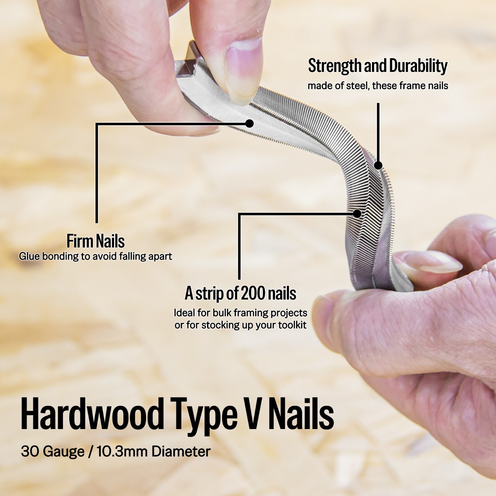 Meite Hardwood Type V-Nails Wedge For V1015B Photo Frame Tool 3/8″ 1/2″ 4000 PCS