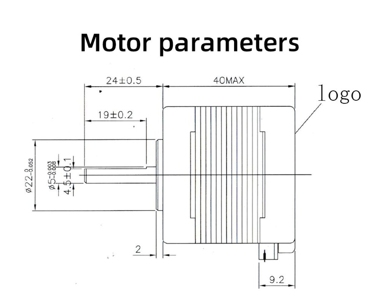 BIQU 42HDB4036Z-24B 1A Nema 17 Motor 1.8 degree Class F High Temp Motor with 1 m