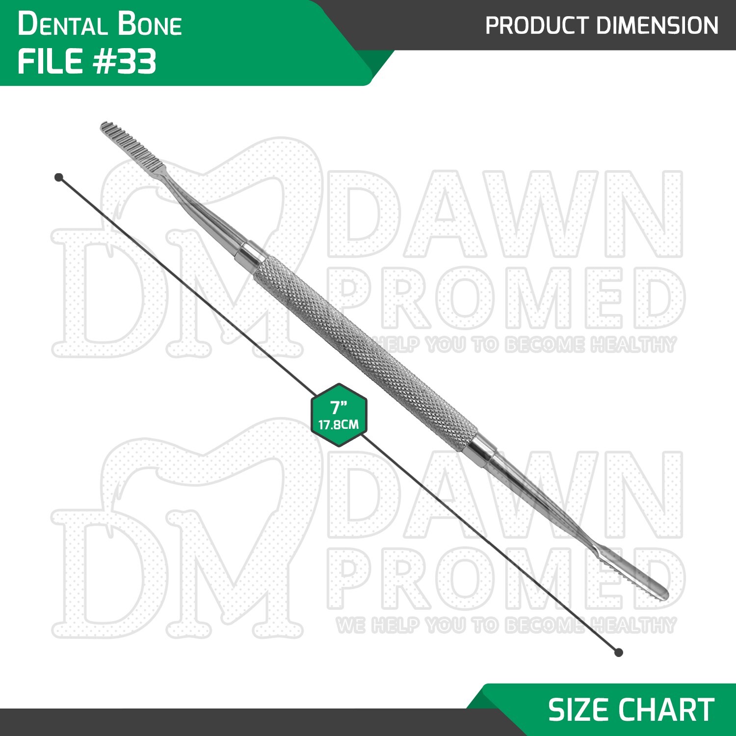 Bone File #33 Double Ended 7″ Surgical Dental Instruments German Grade