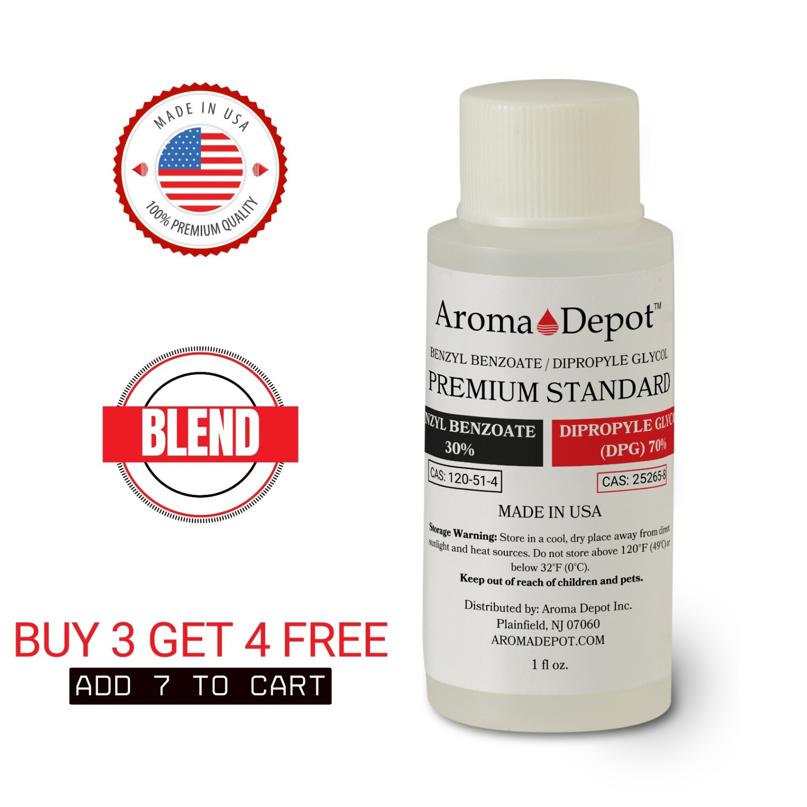 1 oz. – 70/30 DPG & Benzyl Benzoate Blend Dipropylene Glycol Aromatic Compound